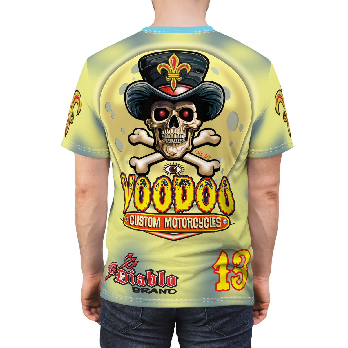 Voodoo Custom Motorcycles HIVIZ TYE DYE BLAST SUPER RIDING TEE - Look Cool, Ride Cool In our Finest Biker Riding Tee