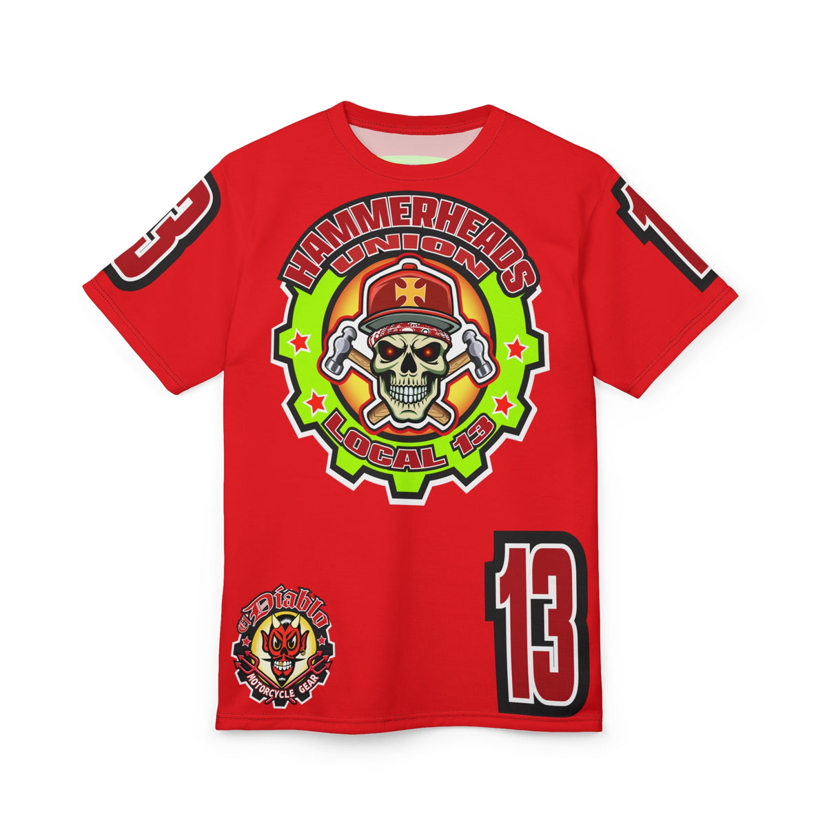 Hammerheads Union Local 13 HiViz Super Tee - Rough Tough Bad Attitude Motorcycle Riding Tee