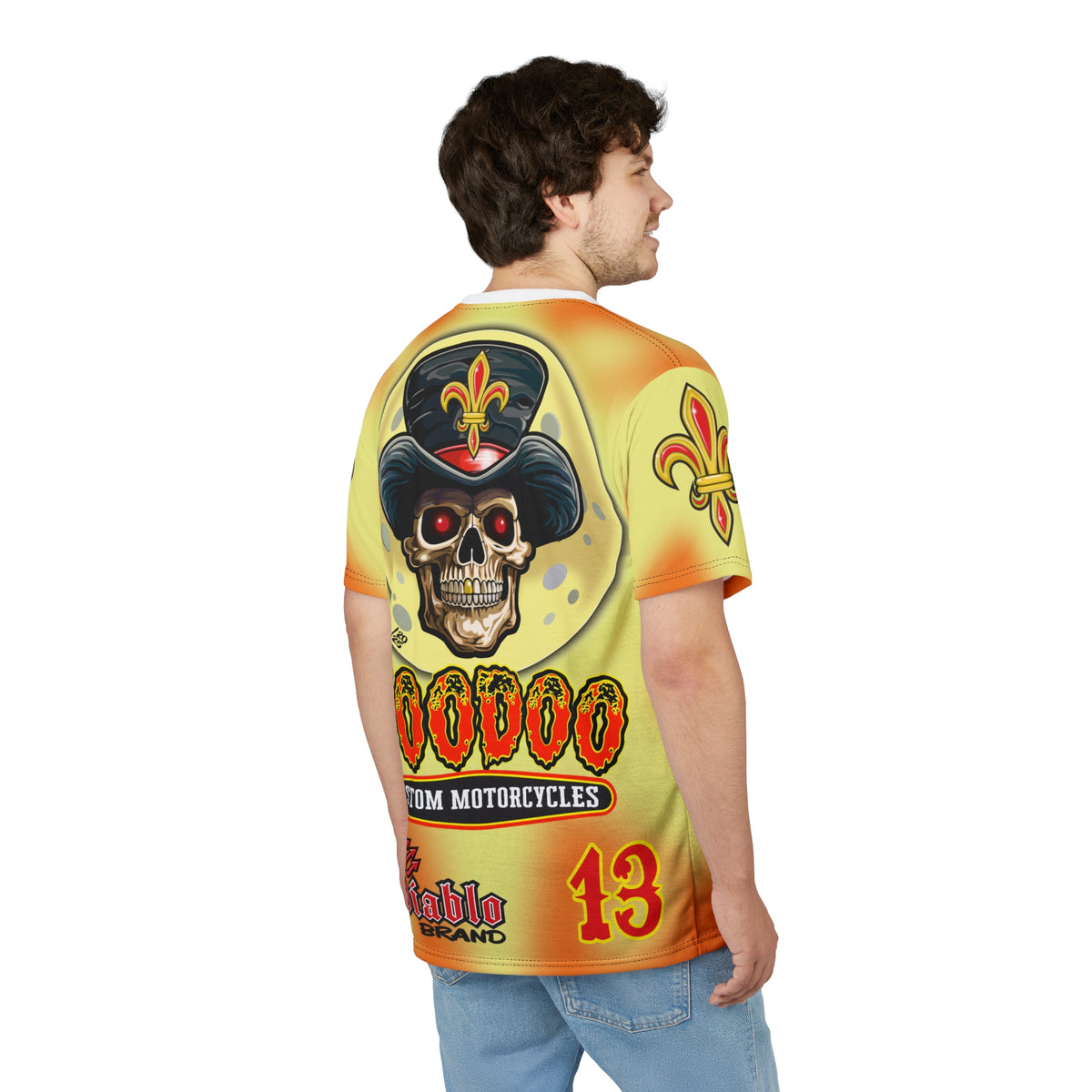 Voodoo Custom Motorcycles HIVIZ TYE DYE BLAST SUPER RIDING TEE - Look Cool, Ride Cool jn our Finest Biker Riding Tee