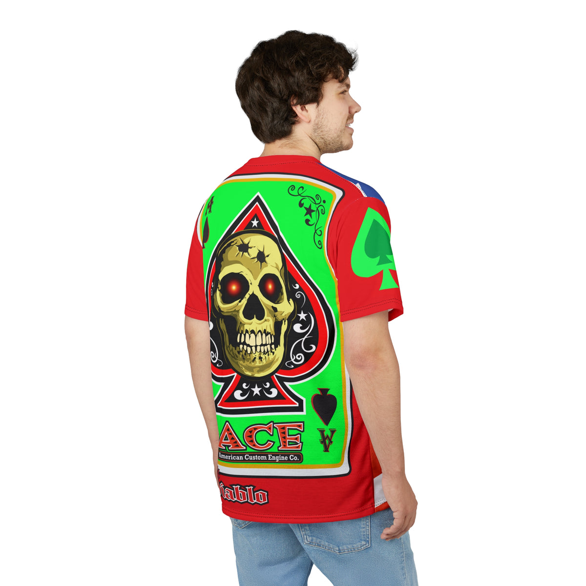 American Custom Engines ACE Americana Cut - Special Lumina Green  Ace of Spades Death Card High visibility Graphics