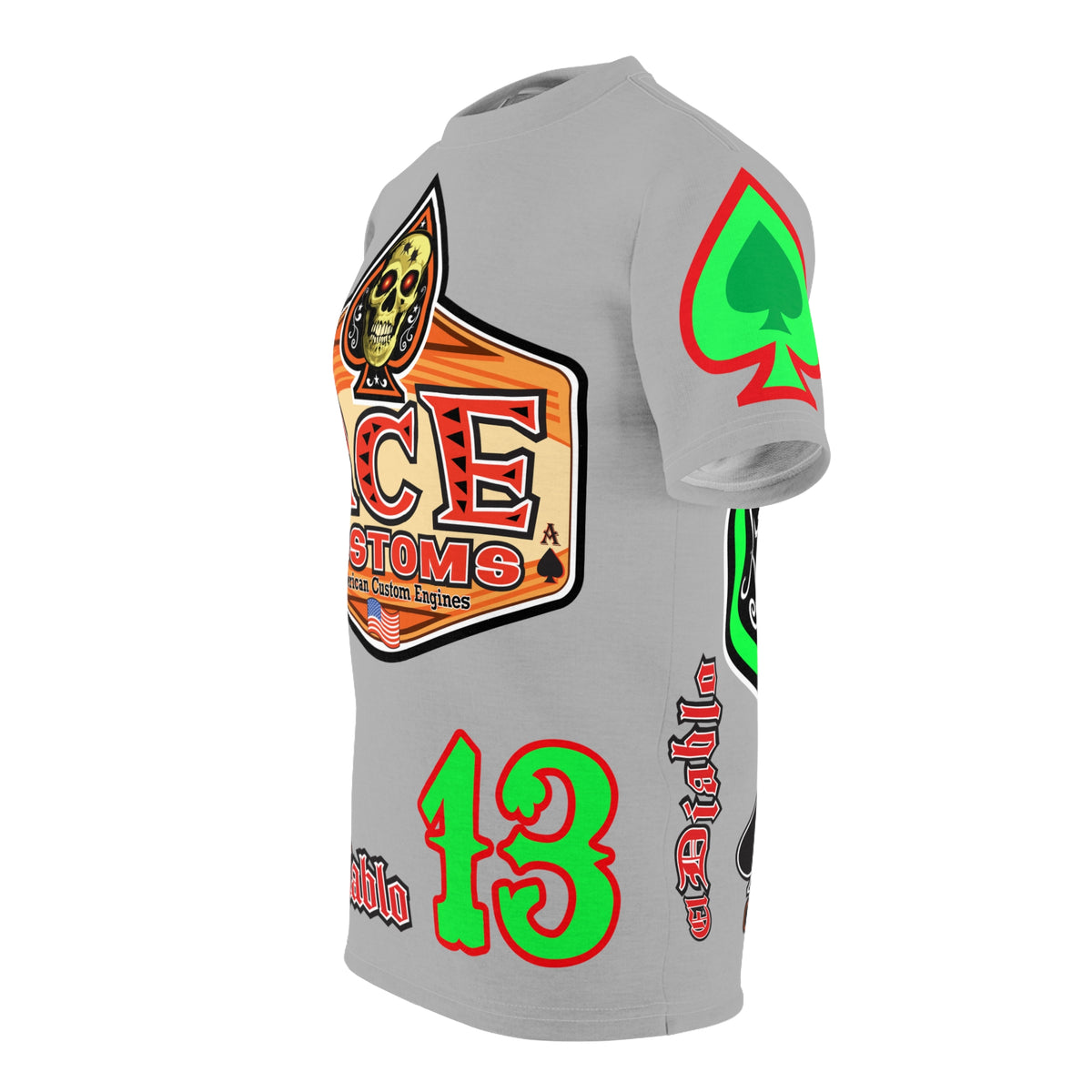 American Custom Engines ACE - Special Lumina Green  Ace of Spades Death Card High visibility Graphics