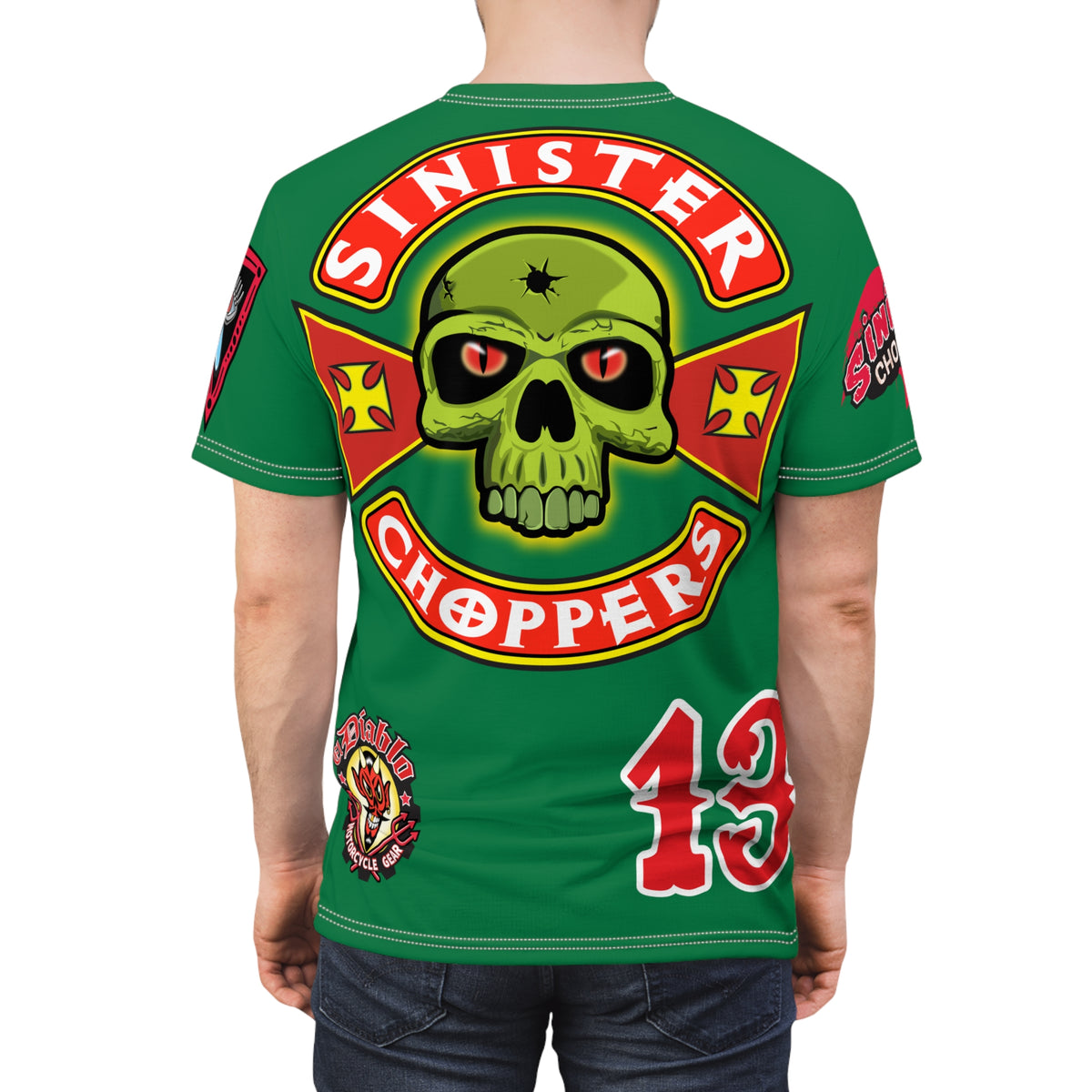 Sinister Choppers  Custom Designed Hunter Green HiViz Super Tee