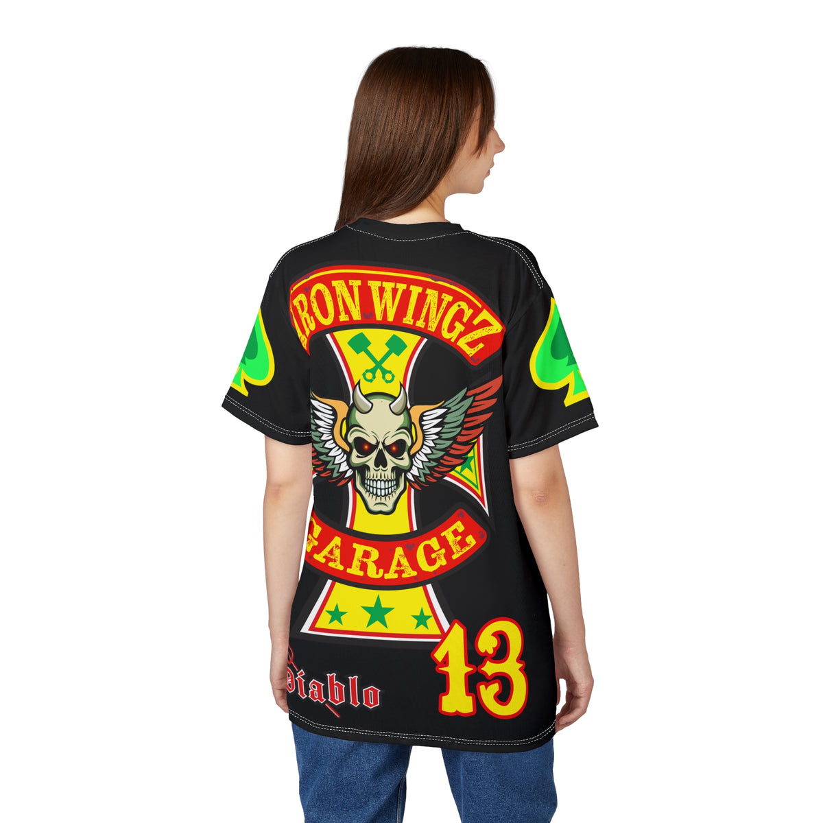 Iron Wingz Custom Motorcycle Unisex Super Tee - Bold Graphic Tee for Bikers