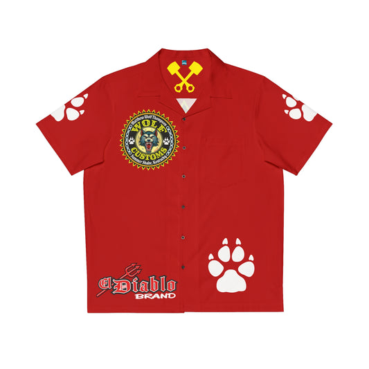 Big Bopper MWT Wolf Customs Motorcycle Hawaiian Shirt -  For Big Boys to Size 5XL