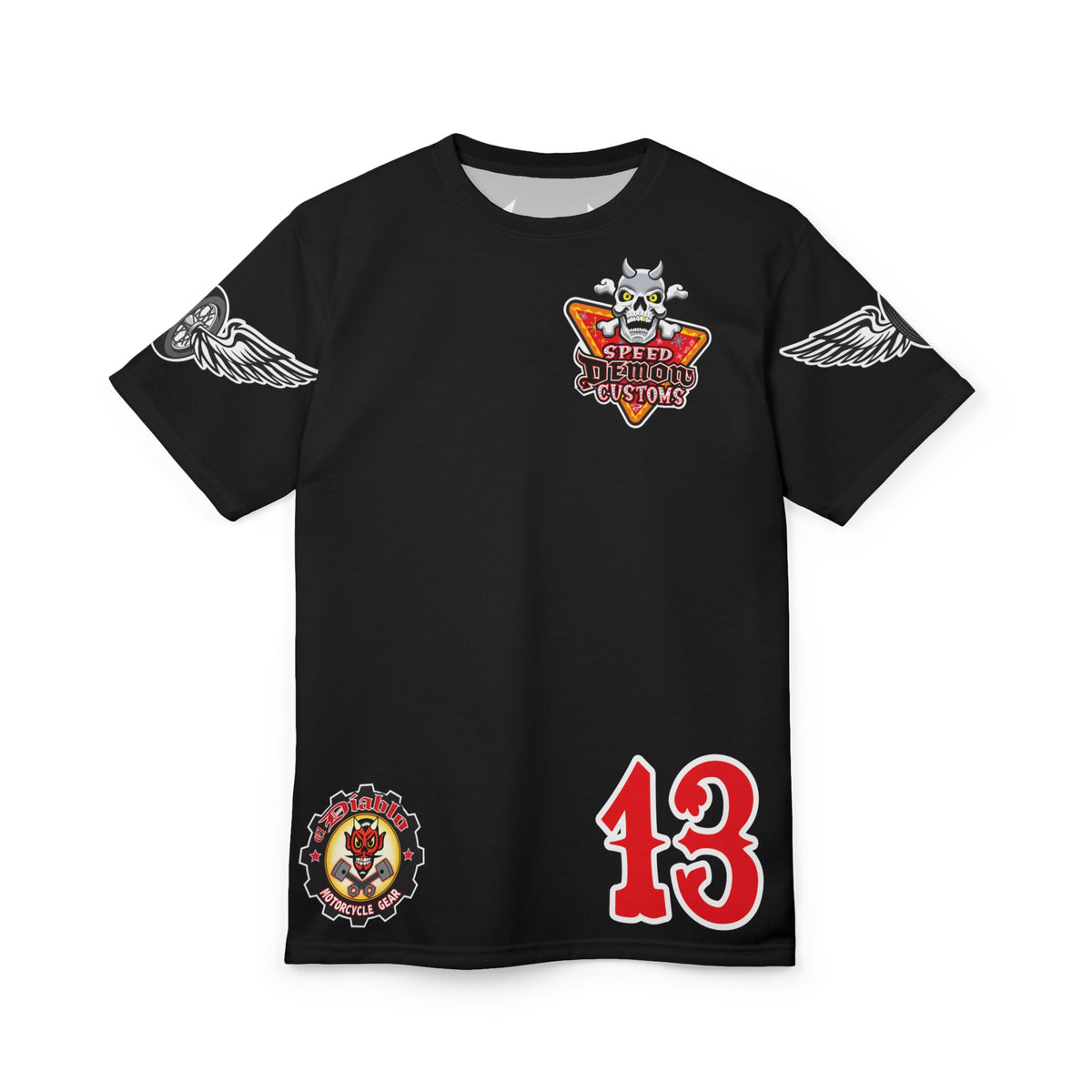 SRT Speed Demon Customs Spectacular  Super Riding Tee - Devilishly Demented Bold Biker Design