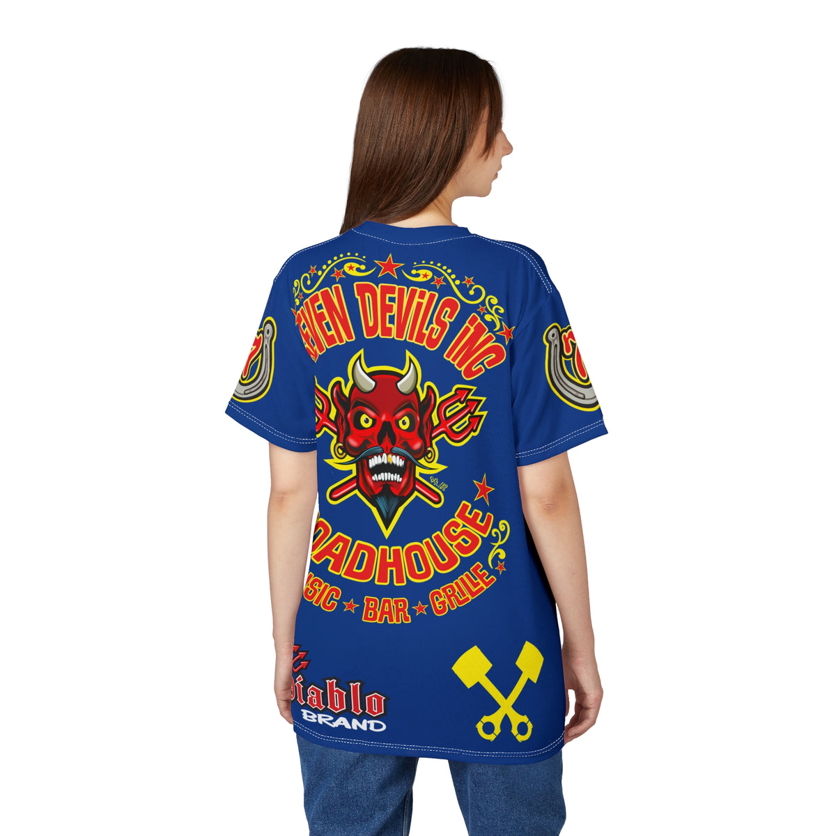 Seven Devils Inc. Roadhouse Deluxe HiViz Graphic Tee - Motorcycle Custom Riding Super Tee