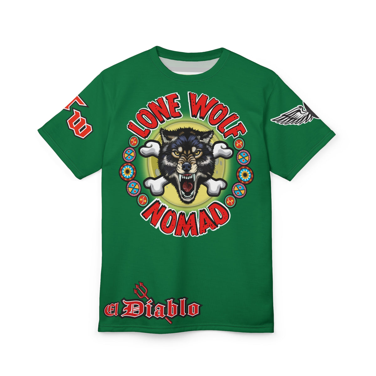 Lone Wolf Nomad HiViz Super Tee - For The Independent No Club Bikers For Life