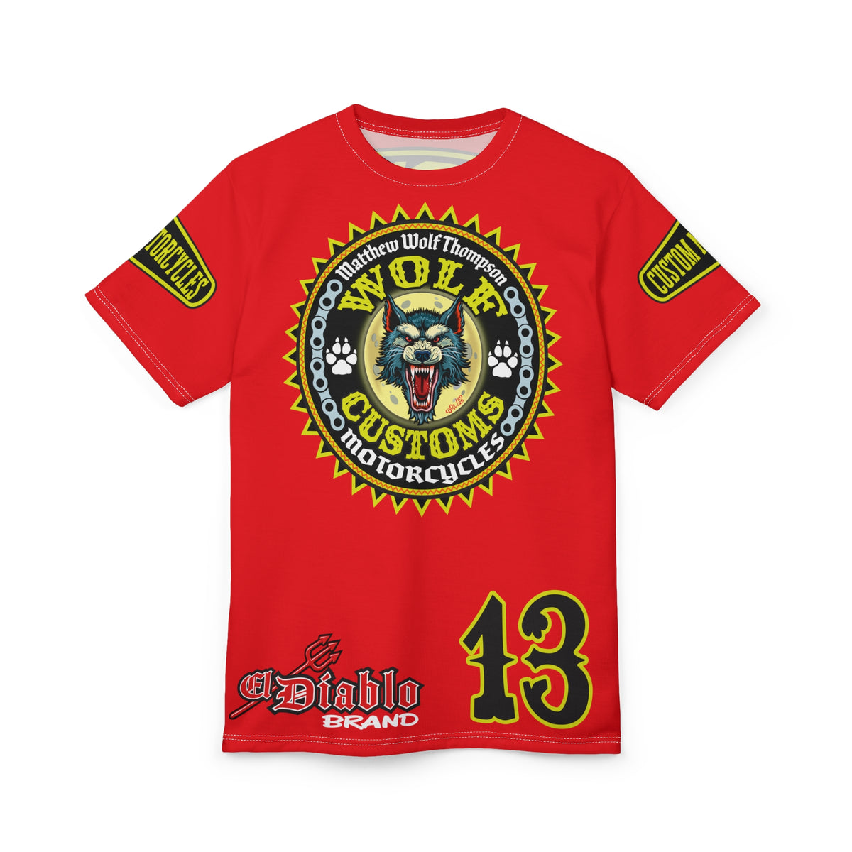 VERY SPECIAL MWT Wolf Customs with XL HiViZ Graphics Super Tee —  The Best Biker Riding Tee EVER !!!