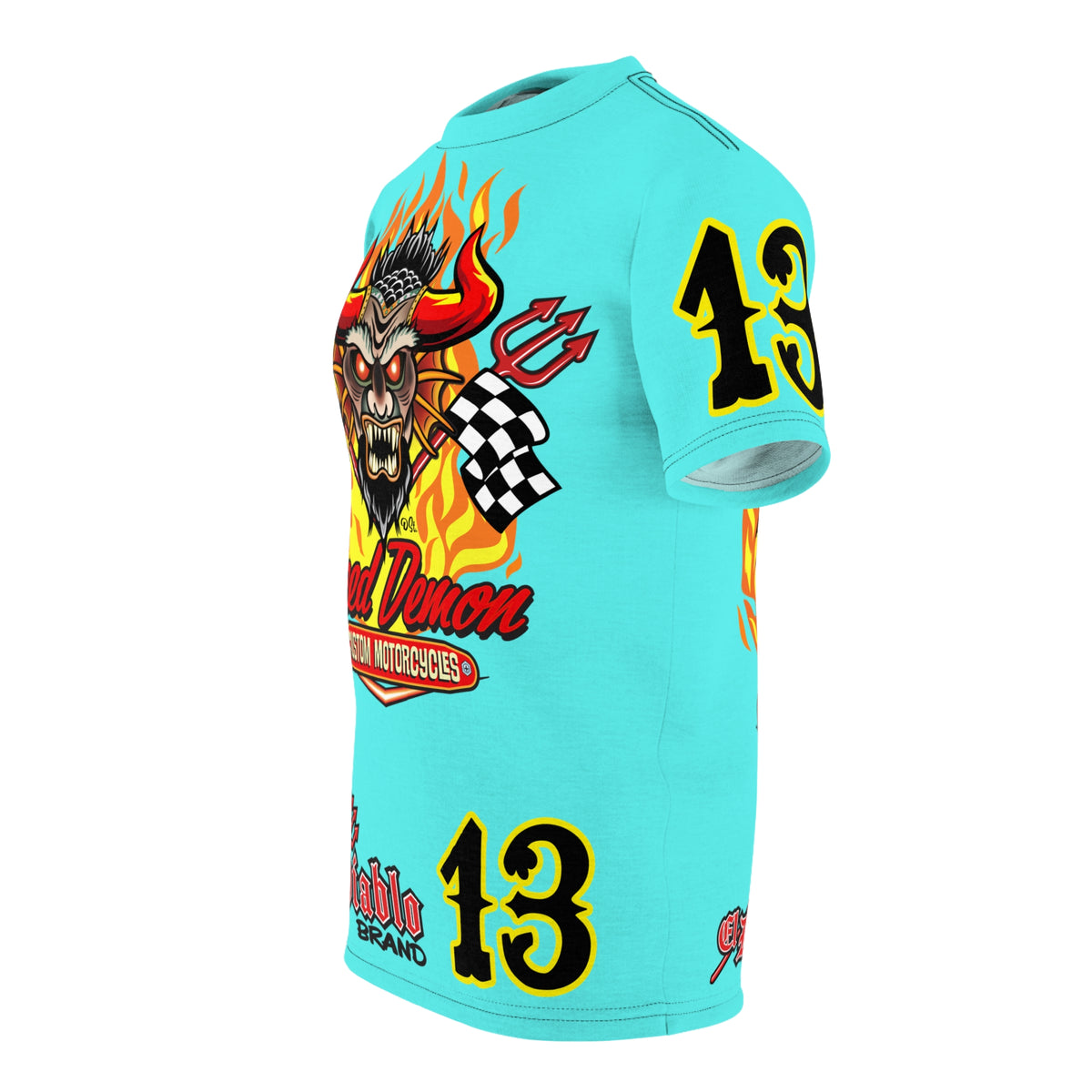 Speed Demon Customs BLU SKY Super Tee — Extreme Edgy Graphics - Bad Attitude Custom Biker Riding Gear