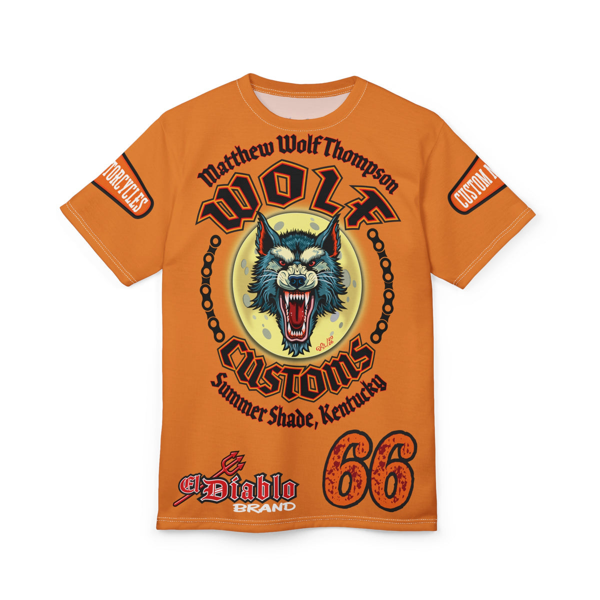 MWT Wolf Custom Motorcycles Super Tee — Viciously Cool High Performance Motorcycle Riding Shirt