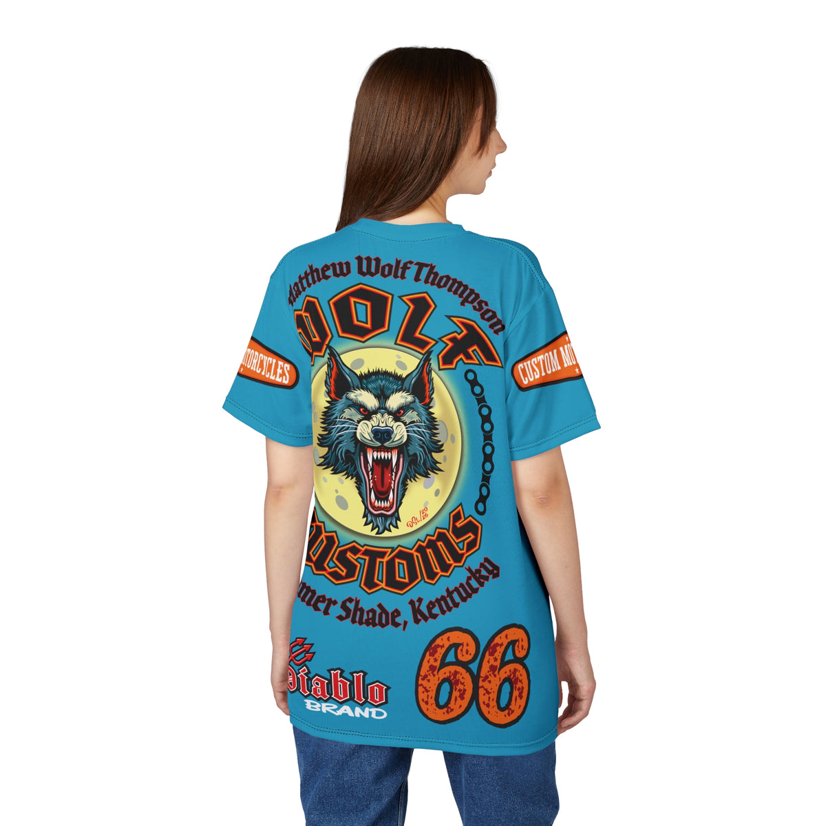 MWT Wolf Custom Motorcycles Super Tee — Viciously Cool High Performance Motorcycle Riding Shirt
