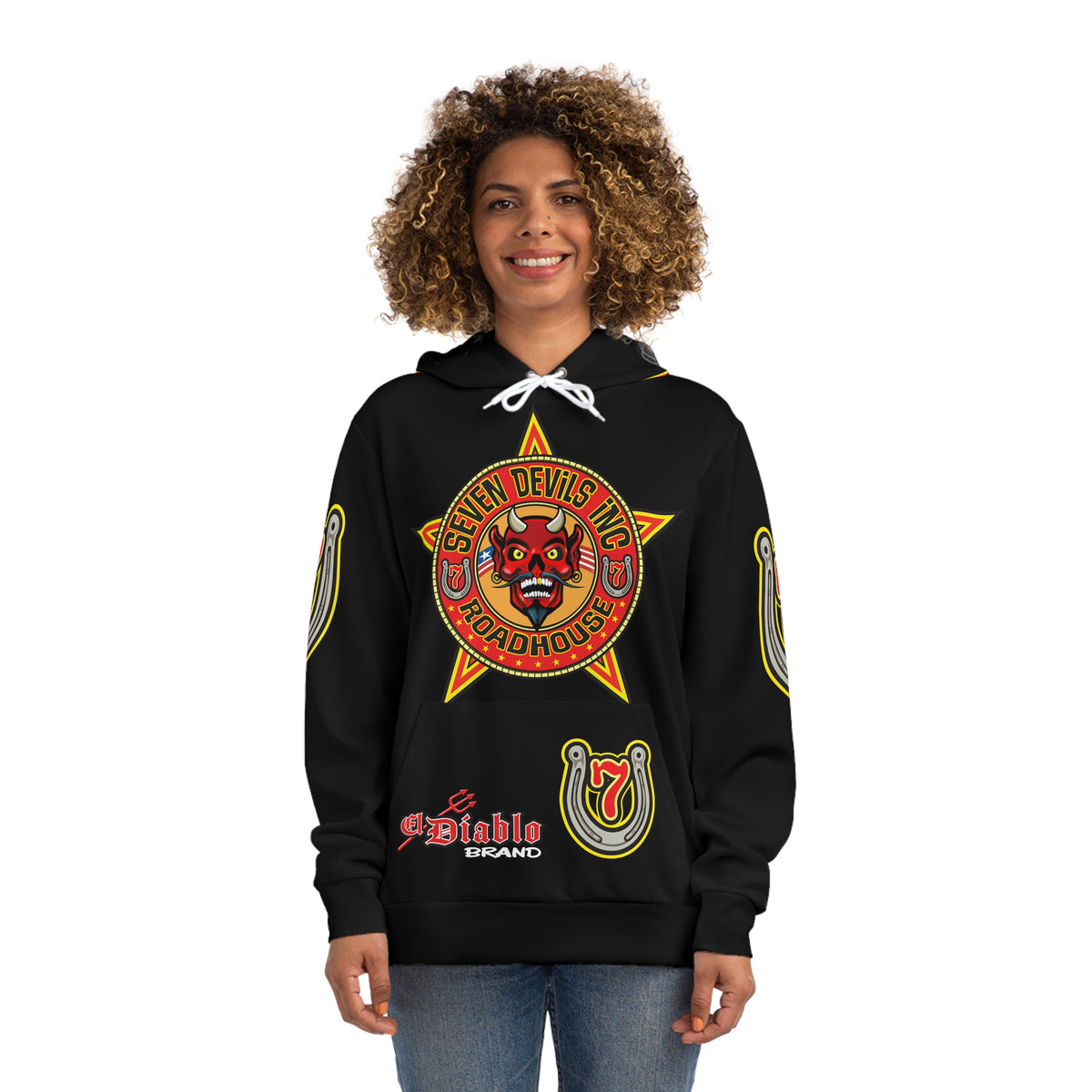 HoodZ Seven Devils Roadhouse Retro Devil Logo Pullover Hoodie