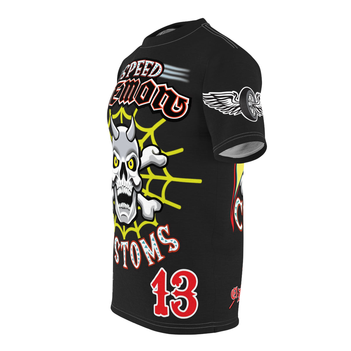 Speed Demon Customs Spectacular HiViz Super Tee - Devilishly Demented Bold Biker Design