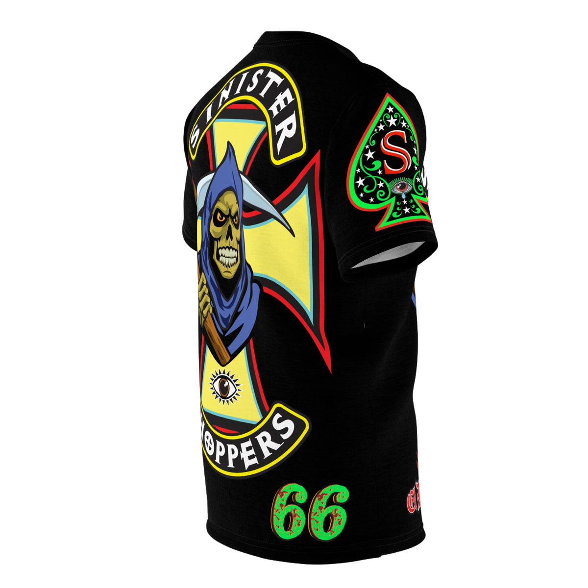 Sinister Choppers Reaper Custom Super Tee - Gothic Graphic T-Shirt for Hardcore Motorcycle Riders