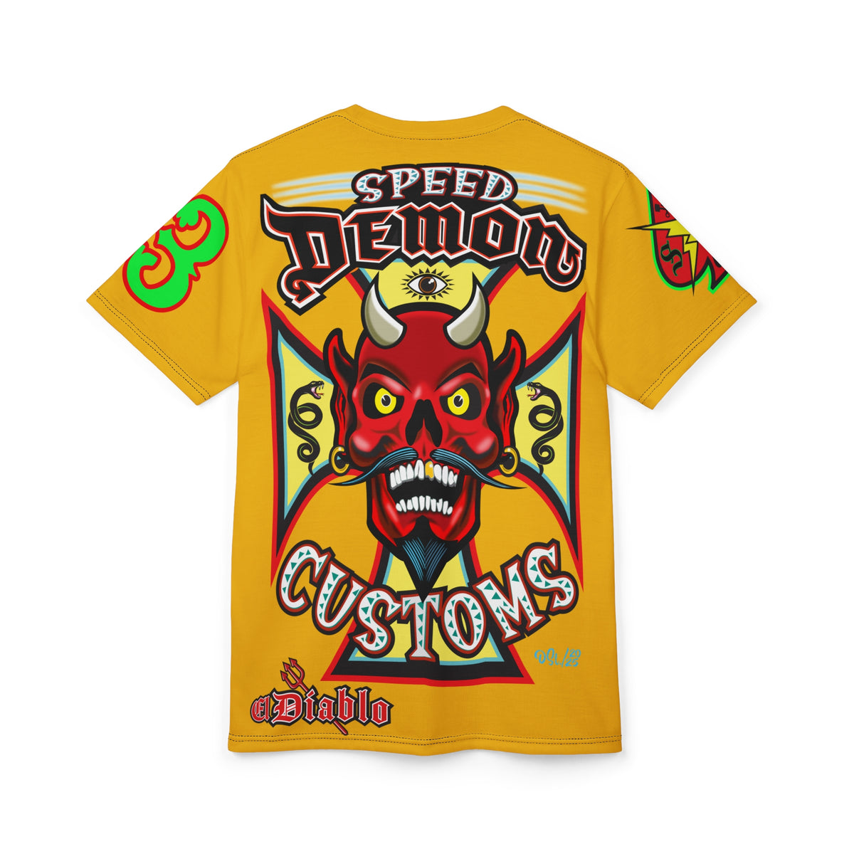 Speed Demon Custom HiViz Unisex Tee - Bold Graphic Harley Enthusiast Super T