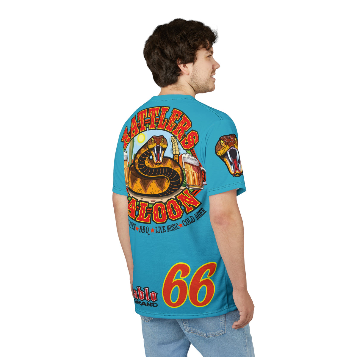 Rattlers Saloon  BADAZZ SUPER TEE — Vintage Biker 66 Graphic Shirt