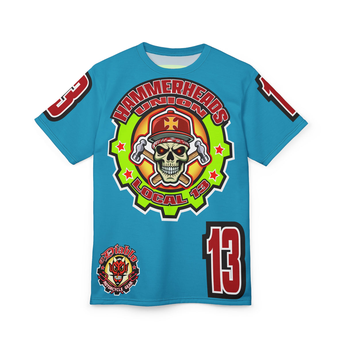 Hammerheads Union Local 13 HiViz Super Tee - Rough Tough Bad Attitude Motorcycle Riding Tee
