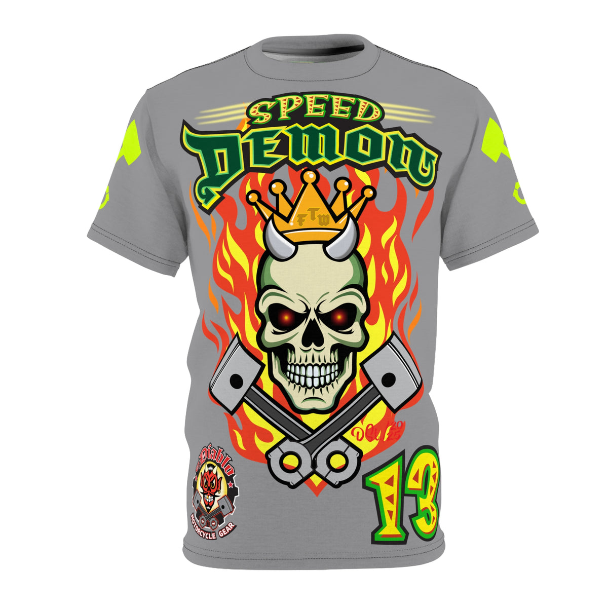 Speed Demon Hellfire HiViz Super Tee - THE Perfect Motorcycle Riding Tee - High Comfort & Perfect Fit Super Tee