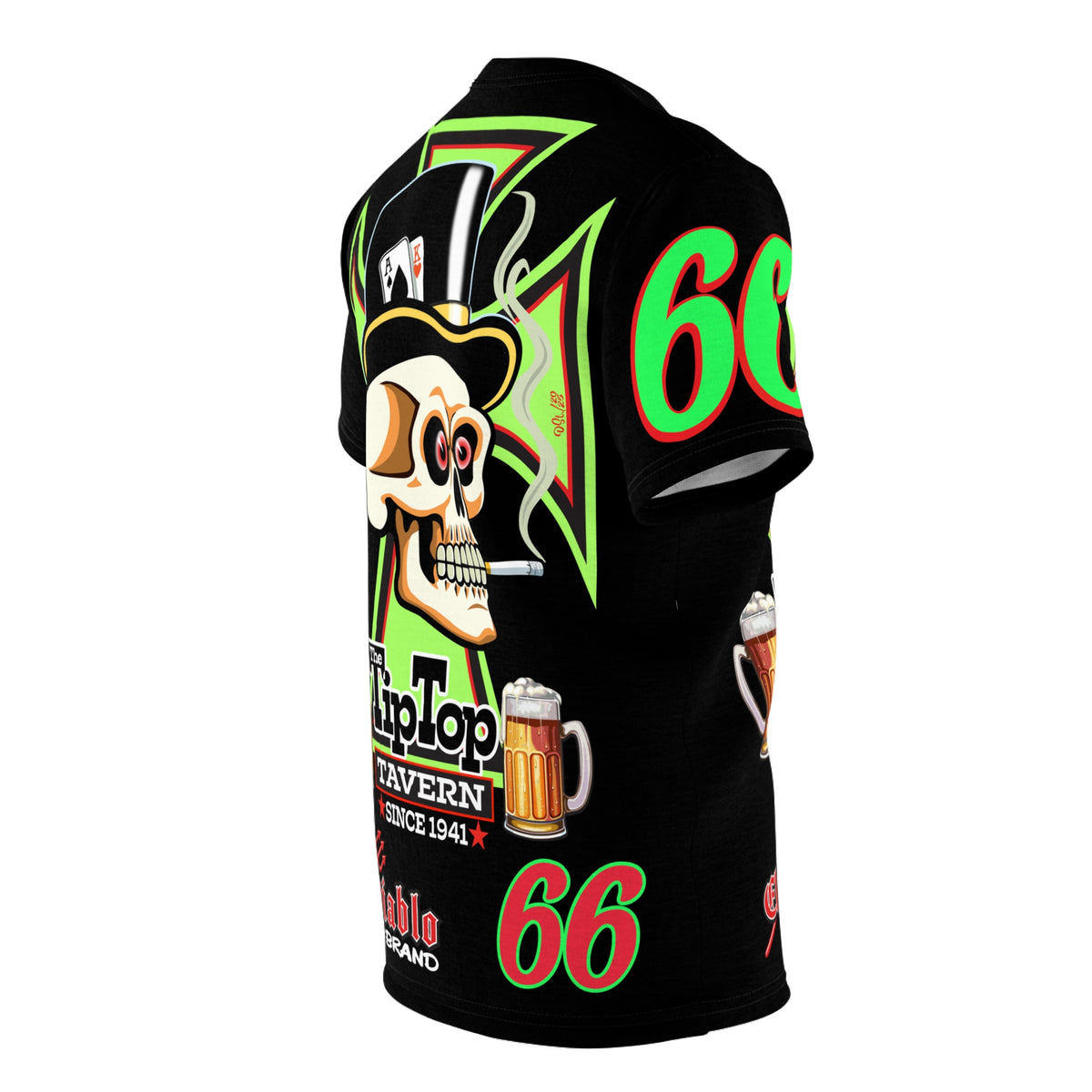 Tip Top Tavern Dive Bar Super Tee - Special Edition Lumina Green XL Graphics - America's Best Dive Bar - Bikes Beers Babes & Bros. - Biker Bar Tee