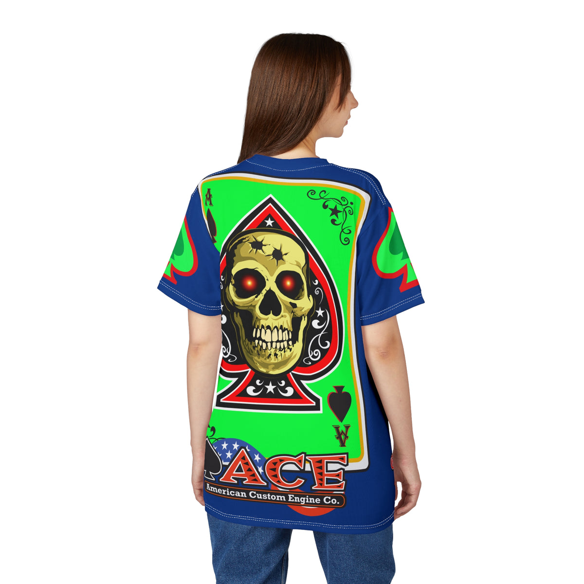 American Custom Engines ACE - Special Lumina Green  Ace of Spades Death Card High visibility Graphics