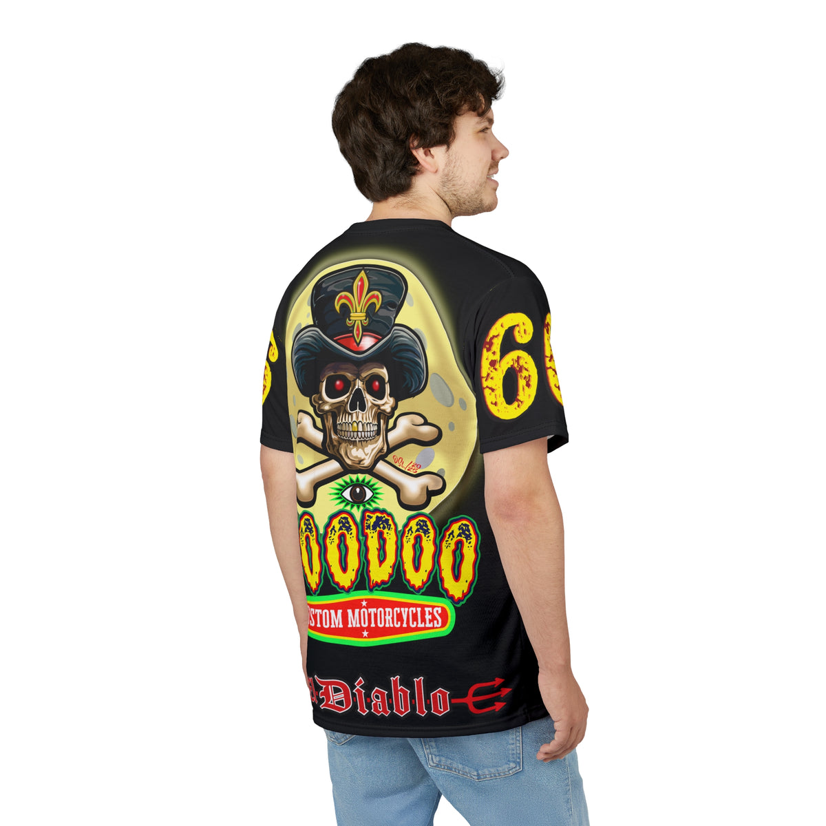 Voodoo Nightmare 66  Ultimate Motorcycle HiViz Super Tee, XLGraphics , Custom Riding Apparel