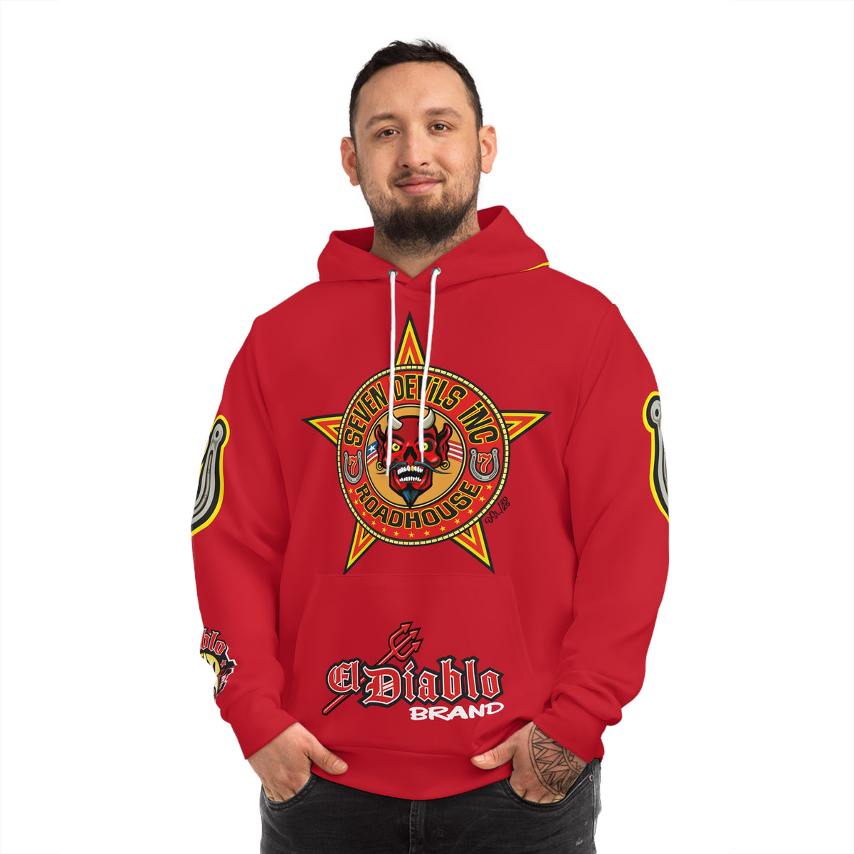 HoodZ Seven Devils Roadhouse Retro Devil Logo Pullover Hoodie
