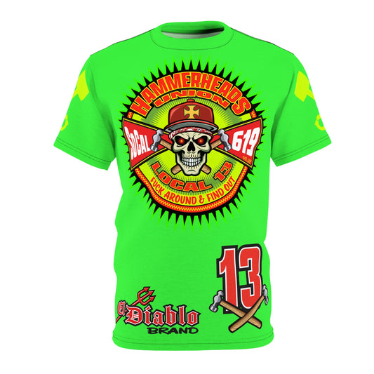 Very Special Hammerheads Union Local 13 - SoCal 619 Special Edition - Custom HiViz Motorcycle Riding Tee Shirt _ Super Comfort and Fit