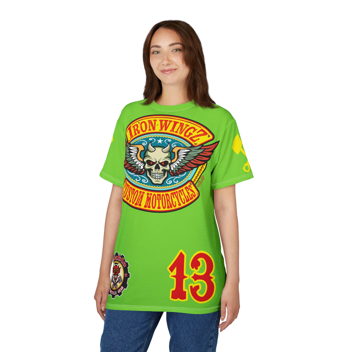 VERY Special HIVIZ Iron WingZ Customs Graphic Super Tee, Edgy Streetwear, Customized Apparel, Gift for Bikers