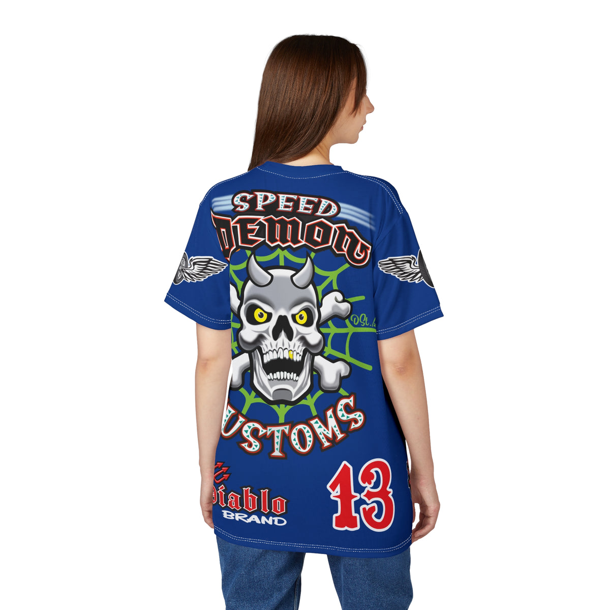 SRT Speed Demon Customs Spectacular  Super Riding Tee - Devilishly Demented Bold Biker Design