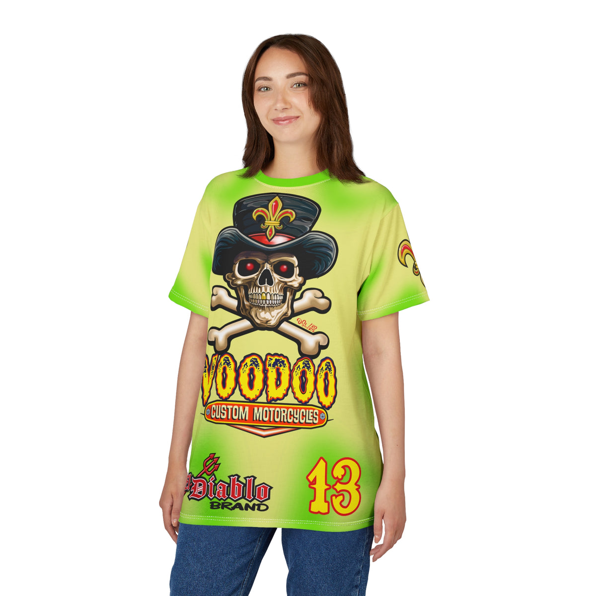 Voodoo Custom Motorcycles HIVIZ TYE DYE BLAST SUPER RIDING TEE - Look Cool, Ride Cool In our Finest Biker Riding Tee
