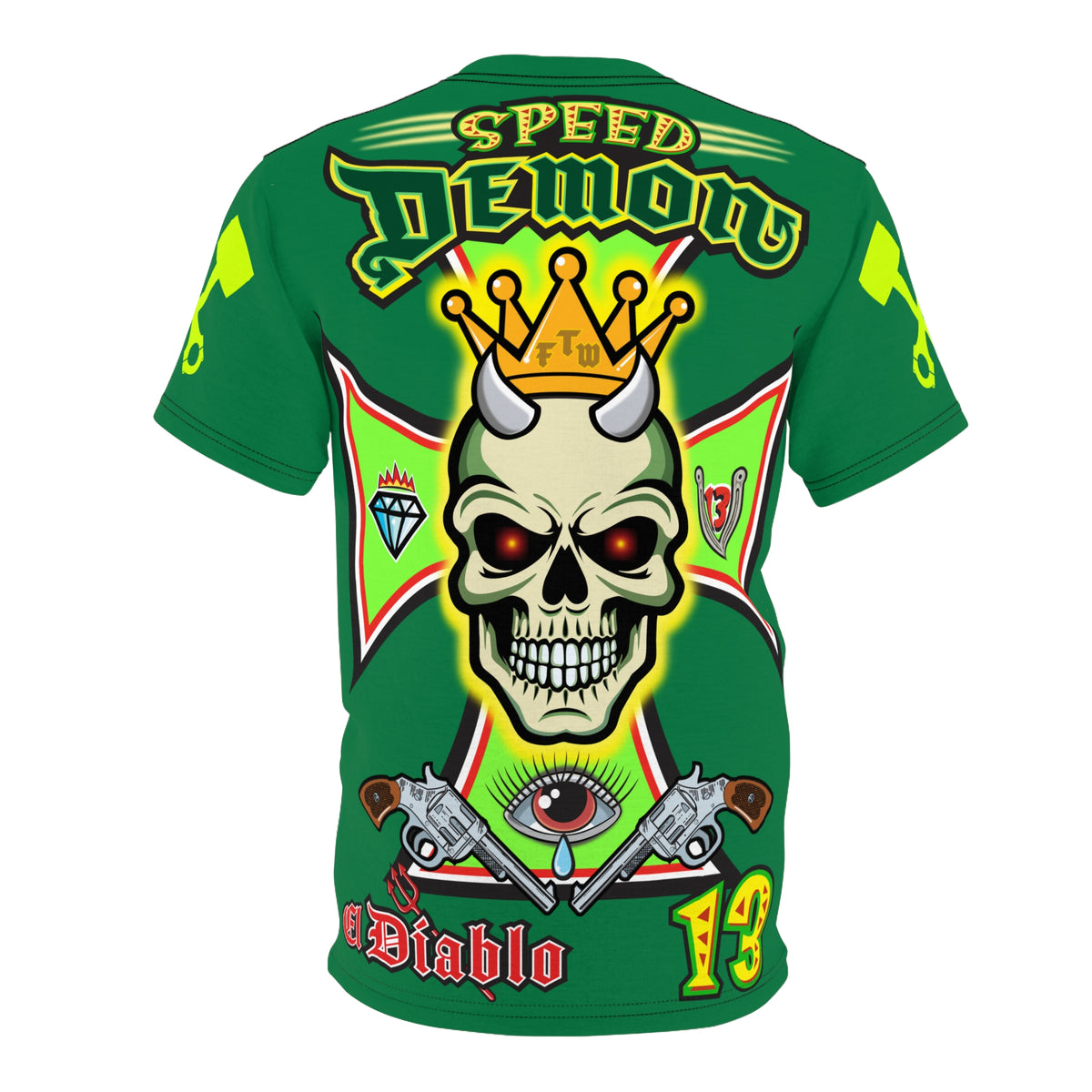 Speed Demon Hellfire HiViz Super Tee - THE Perfect Motorcycle Riding Tee - High Comfort & Perfect Fit Super Tee
