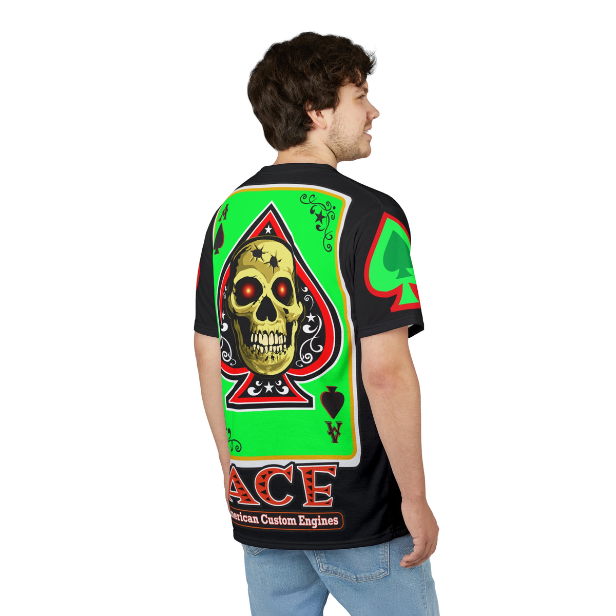 SRT American Custom Engines ACE - Special Lumina Green  Ace of Spades Death Card High Visibility Graphics
