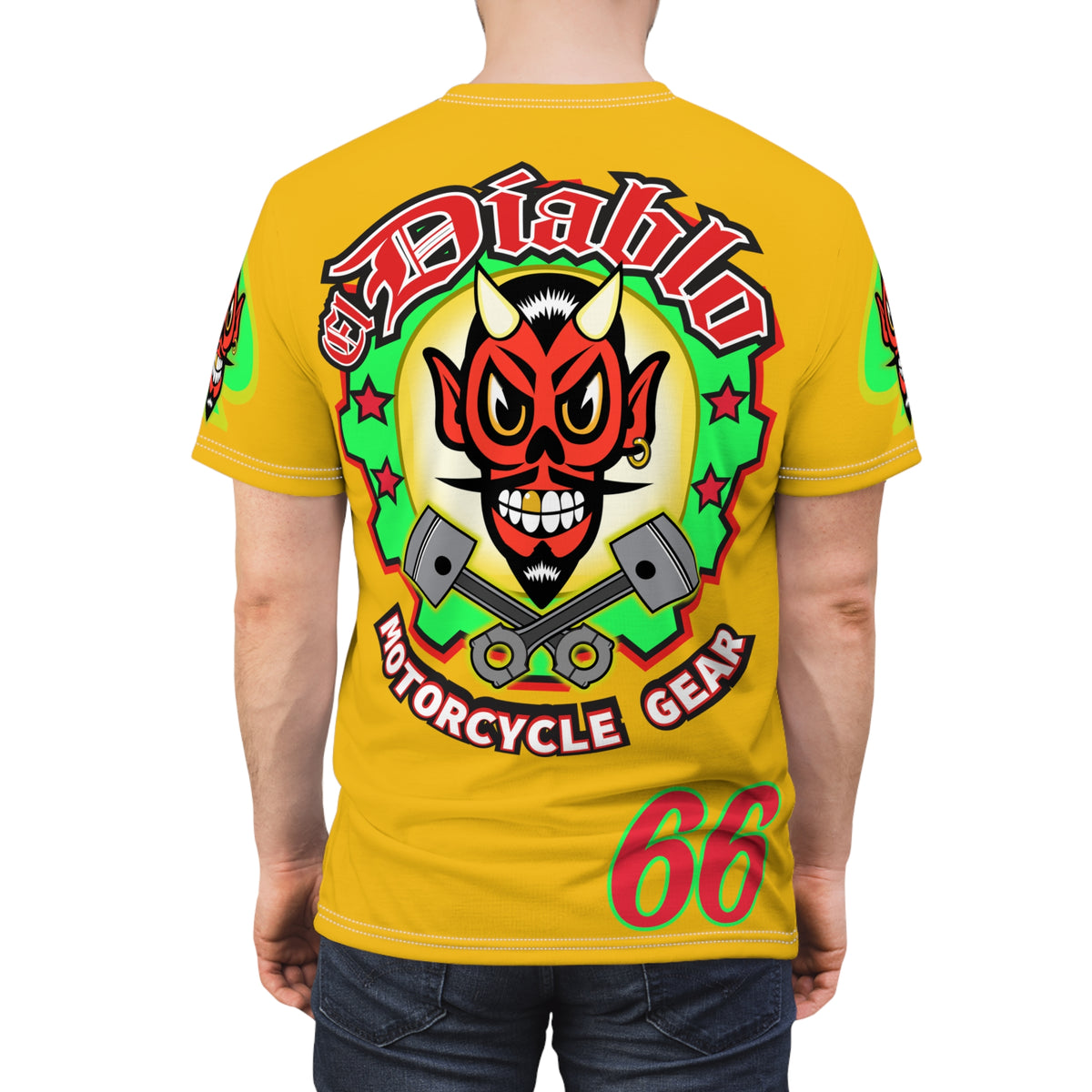 El Diablo Motorcycle Threads Unisex Cut & Sew Tee - Edgy Graphic Tee for Biker Enthusiasts