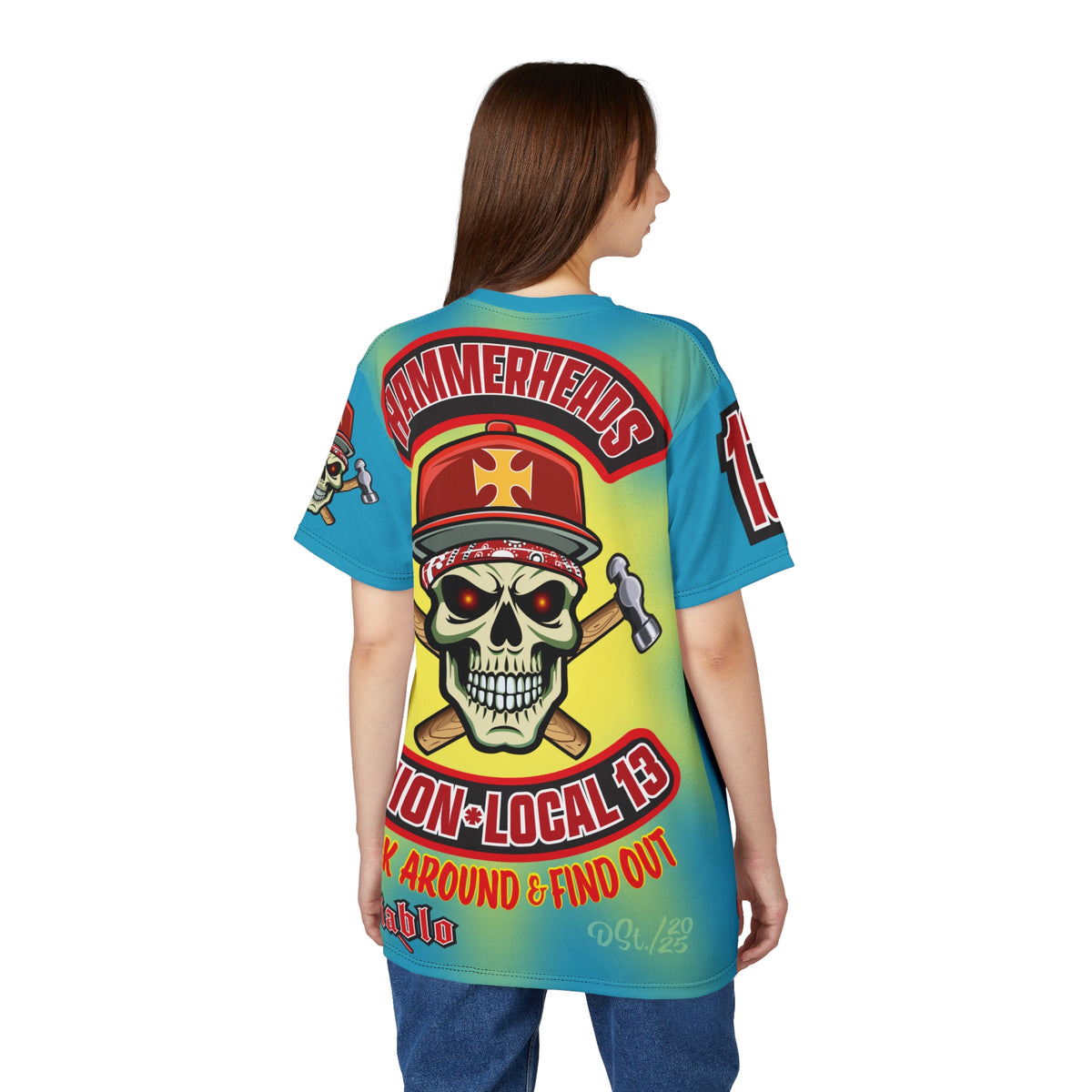 Hammerheads Union Local 13 Electric Blue Tie- Dye Riding Tee