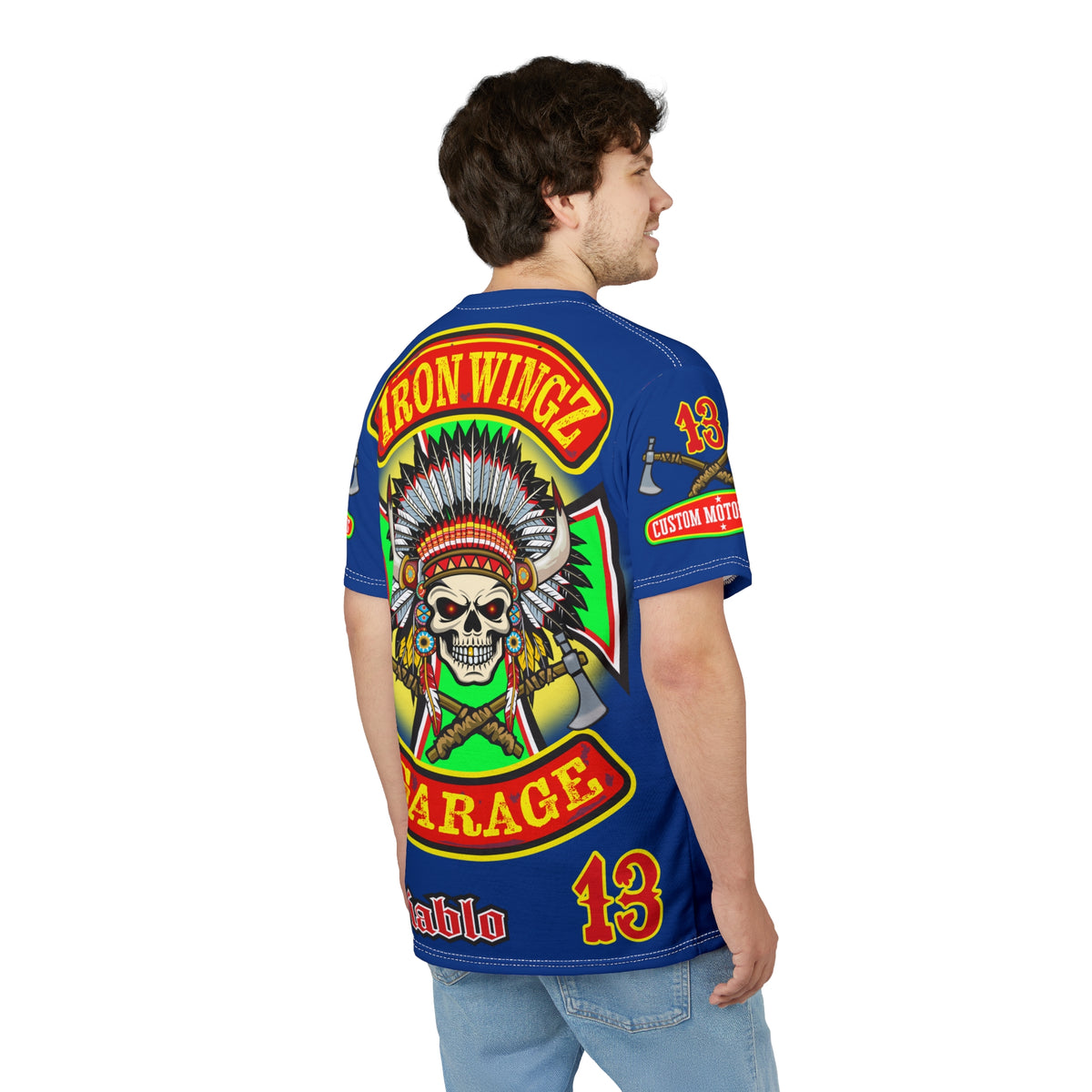Iron Wingz Garage HiViZ Motorcycle Rider Super Tee