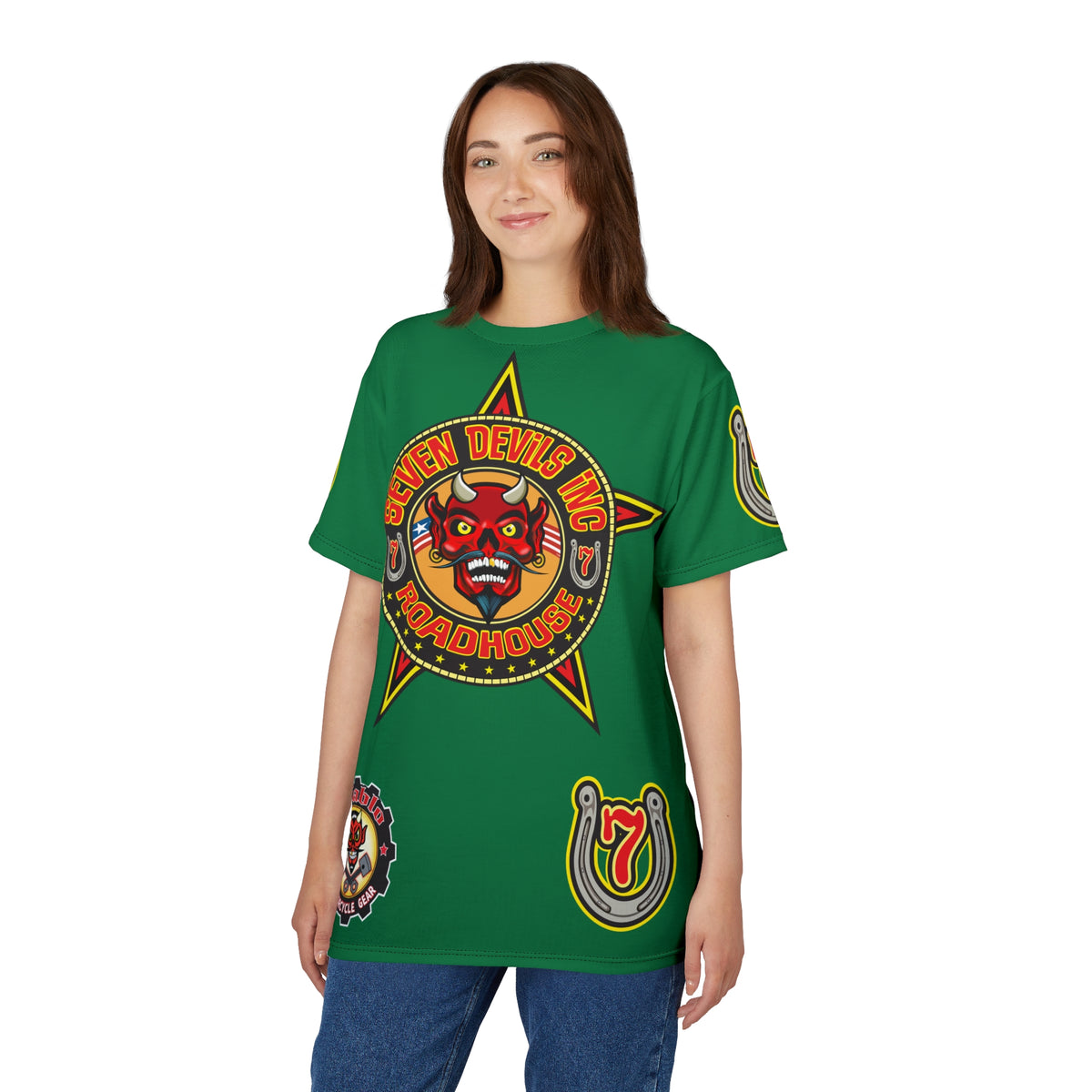 Seven Devils Inc. Roadhouse HiViz Design, Edgy Biker Shirt, Special Motorcycle Riding Gear, Seven Devils Inc.