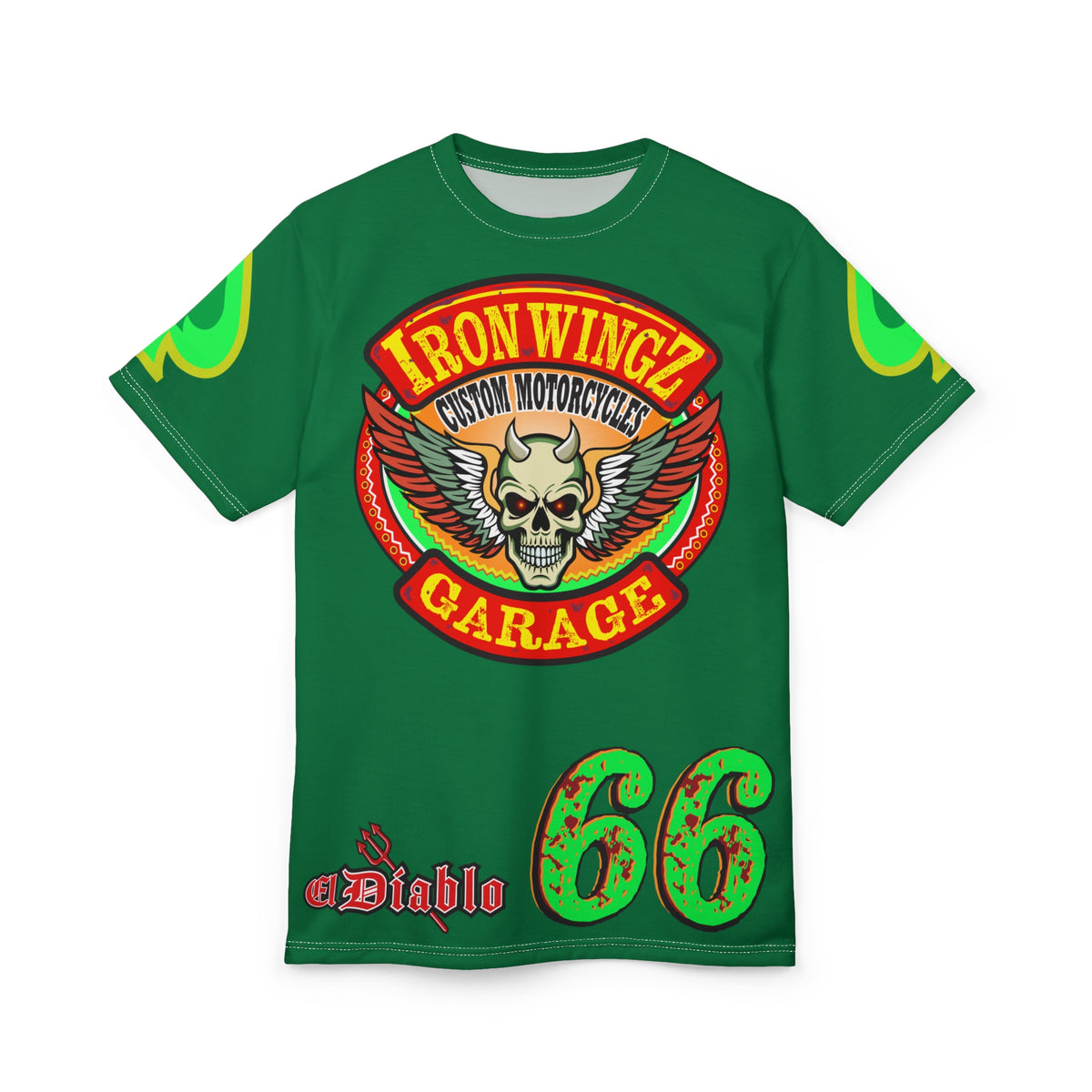 Iron Wingz Custom Motorcycle Unisex Super Tee - Bold Graphic Tee for Bikers