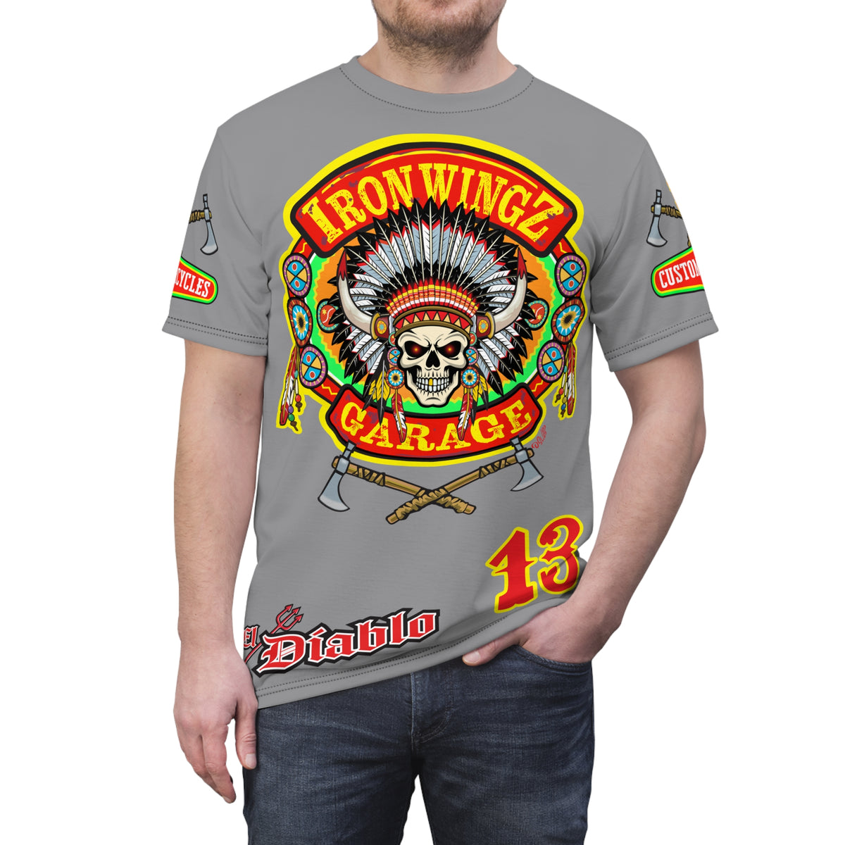 Iron Wingz Garage HiViZ Motorcycle Rider Super Tee