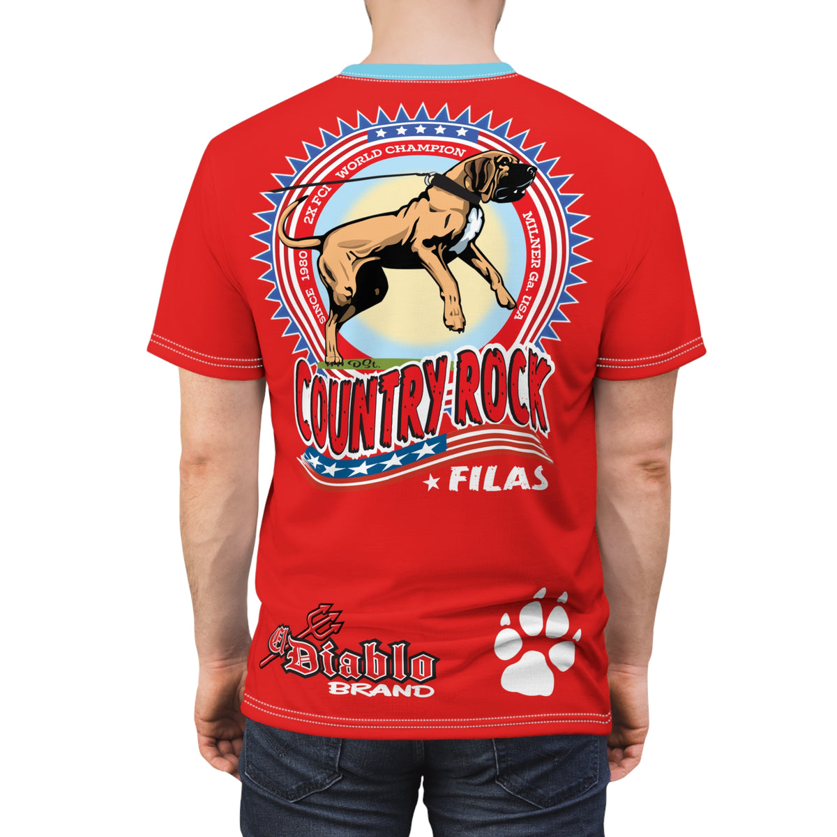 Country Rock Filas Graphic Super Tee — El Diablo Brand Paw Print T-Shirt