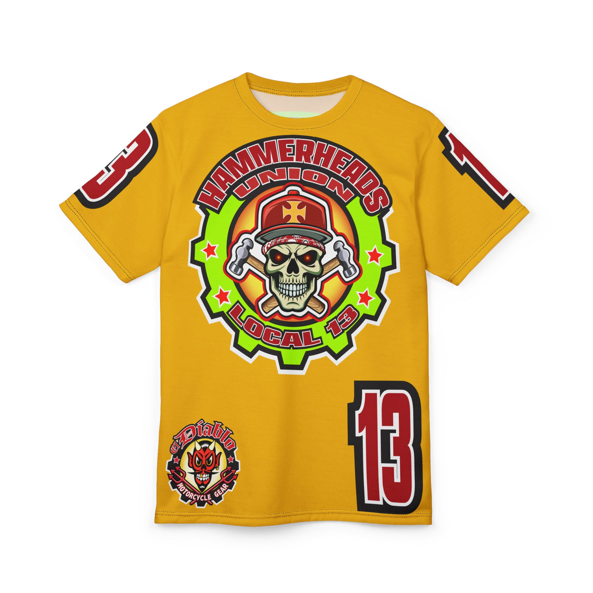 Hammerheads Union Local 13 HiViz Super Tee - Rough Tough Bad Attitude Motorcycle Riding Tee