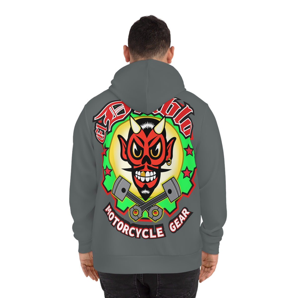 HoodZ El Diablo Brand Bikers Hoodie - Retro Biker Style with Bold Graphics
