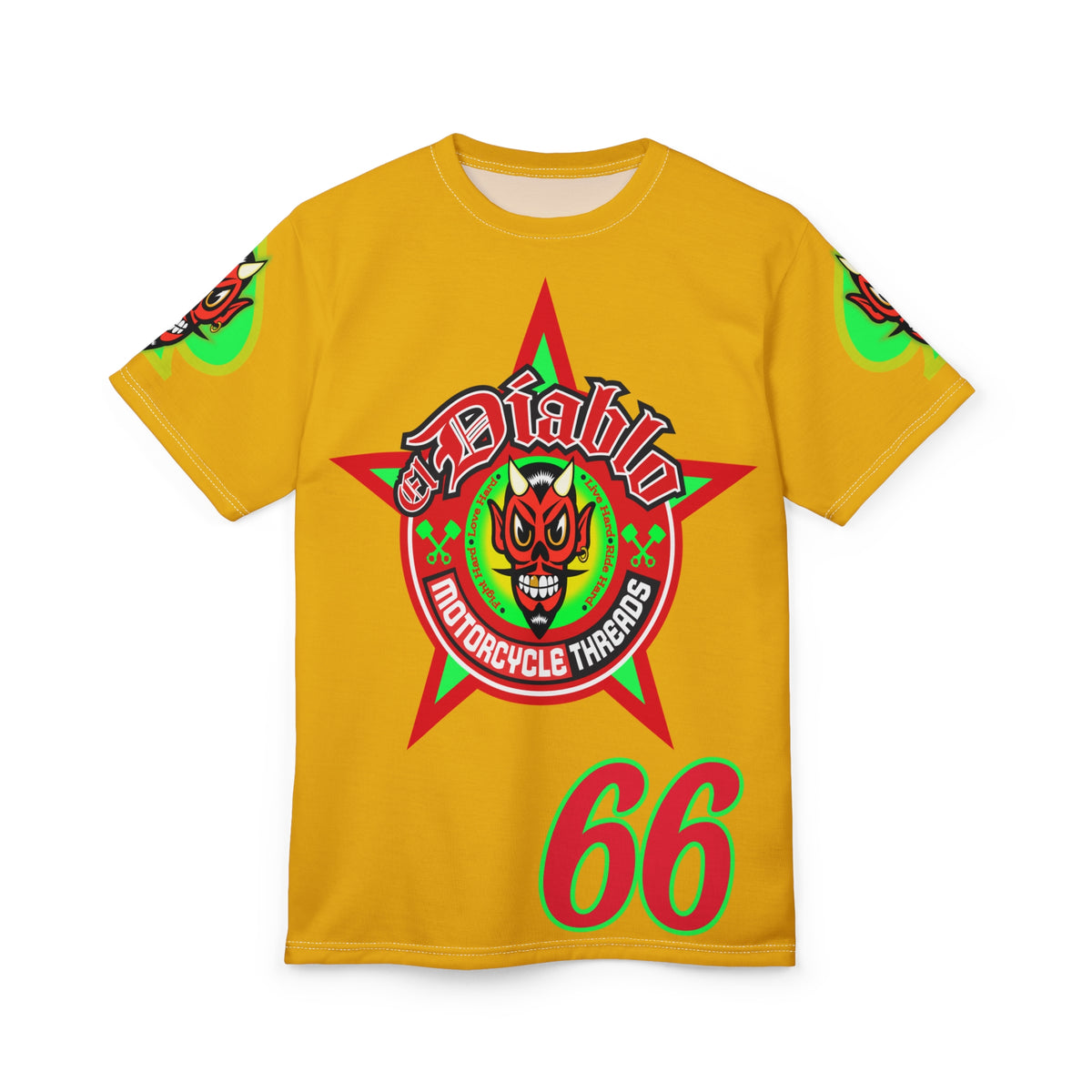 El Diablo Motorcycle Threads Unisex Cut & Sew Tee - Edgy Graphic Tee for Biker Enthusiasts