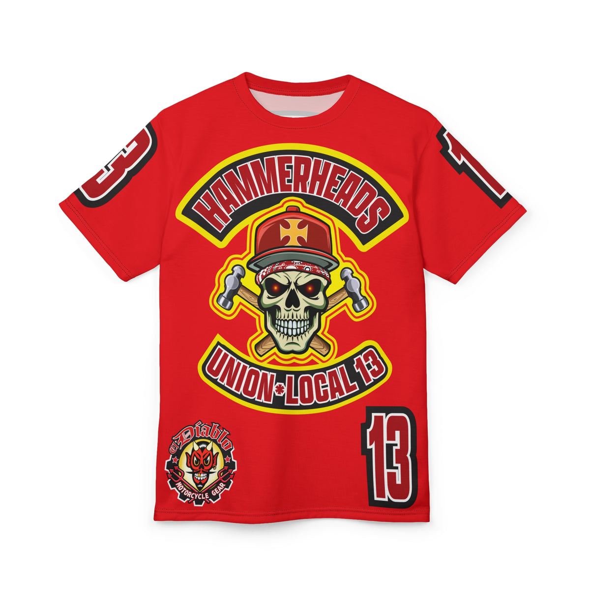 Hammerheads Union Local 13 HiViz Super Tee - Rough Tough Bad Attitude Motorcycle Riding Tee