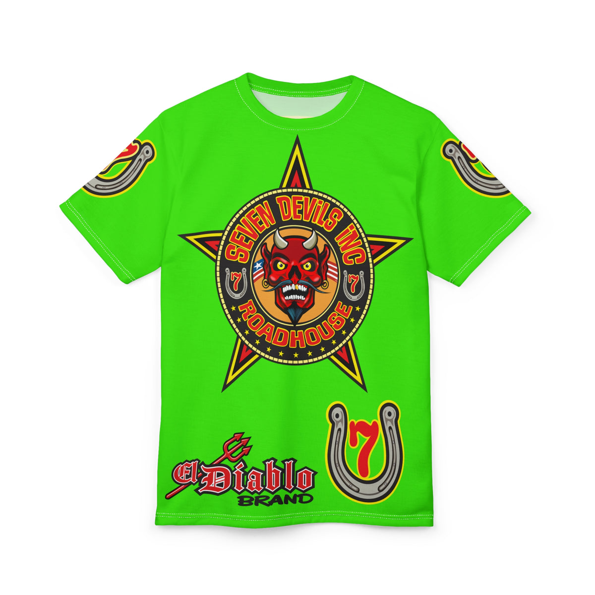 Very Special Seven Devils Inc. Roadhouse HiViZ Lumina Graphic Tee -  Motorcycle Custom Riding Super Tee