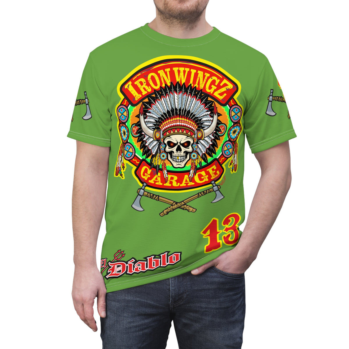 Iron Wingz Garage HiViZ Motorcycle Rider Super Tee