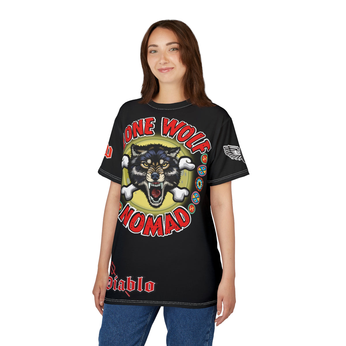 Lone Wolf Nomad HiViz Super Tee - For The Independent No Club Bikers For Life