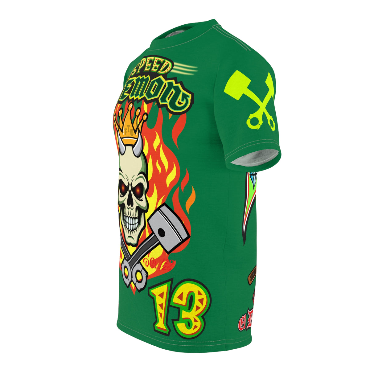 Speed Demon Hellfire HiViz Super Tee - THE Perfect Motorcycle Riding Tee - High Comfort & Perfect Fit Super Tee