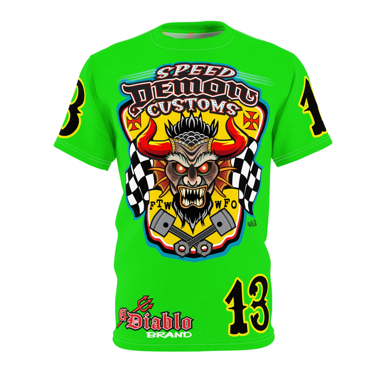 Very Special Speed Demon Customs HiViZ Super Tee — Extreme Edgy Graphics - Bad Attitude Custom Biker Riding Gear