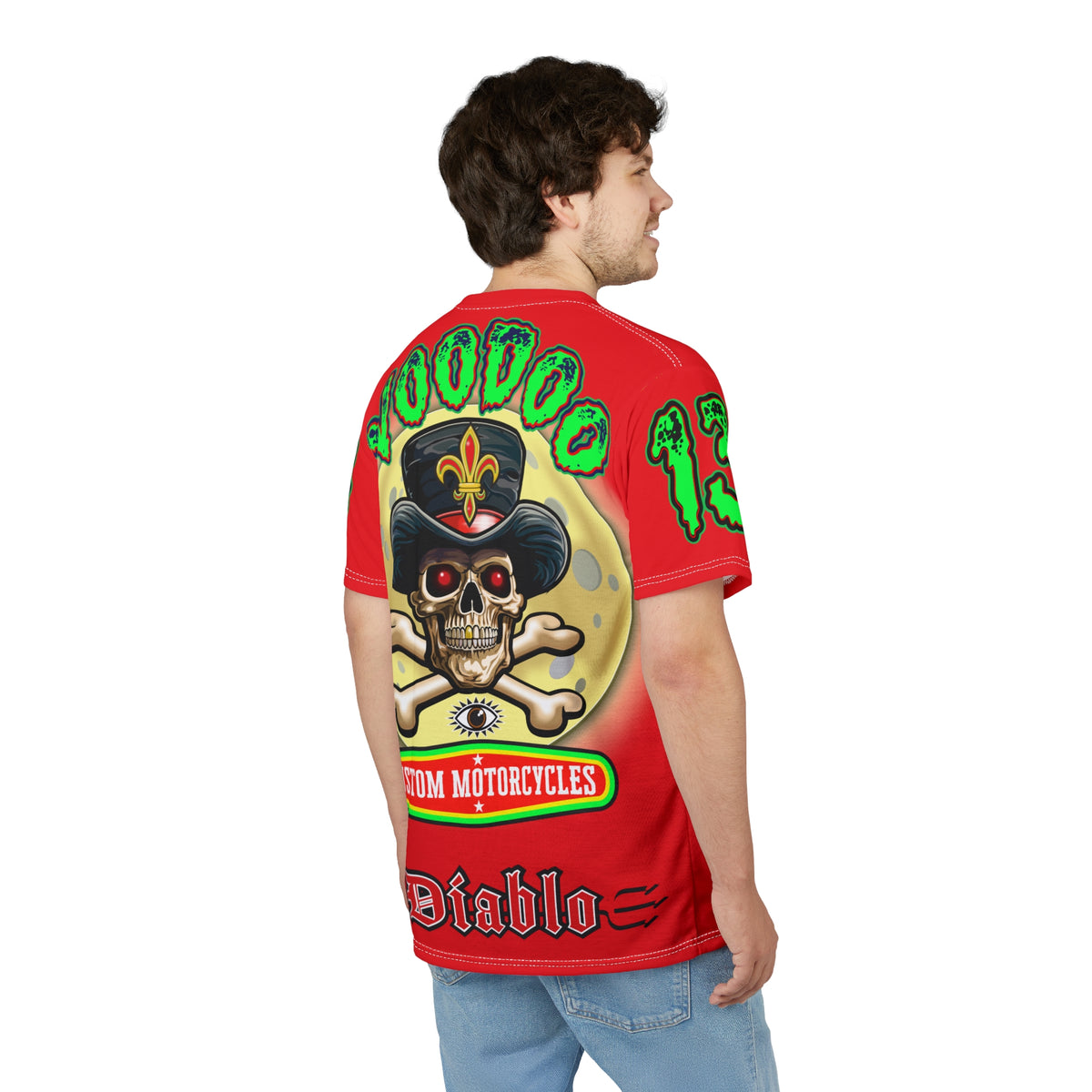Voodoo Custom Motorcycles HiViz Super Tee, Unique XL Graphics, Custom HiViz Apparel
