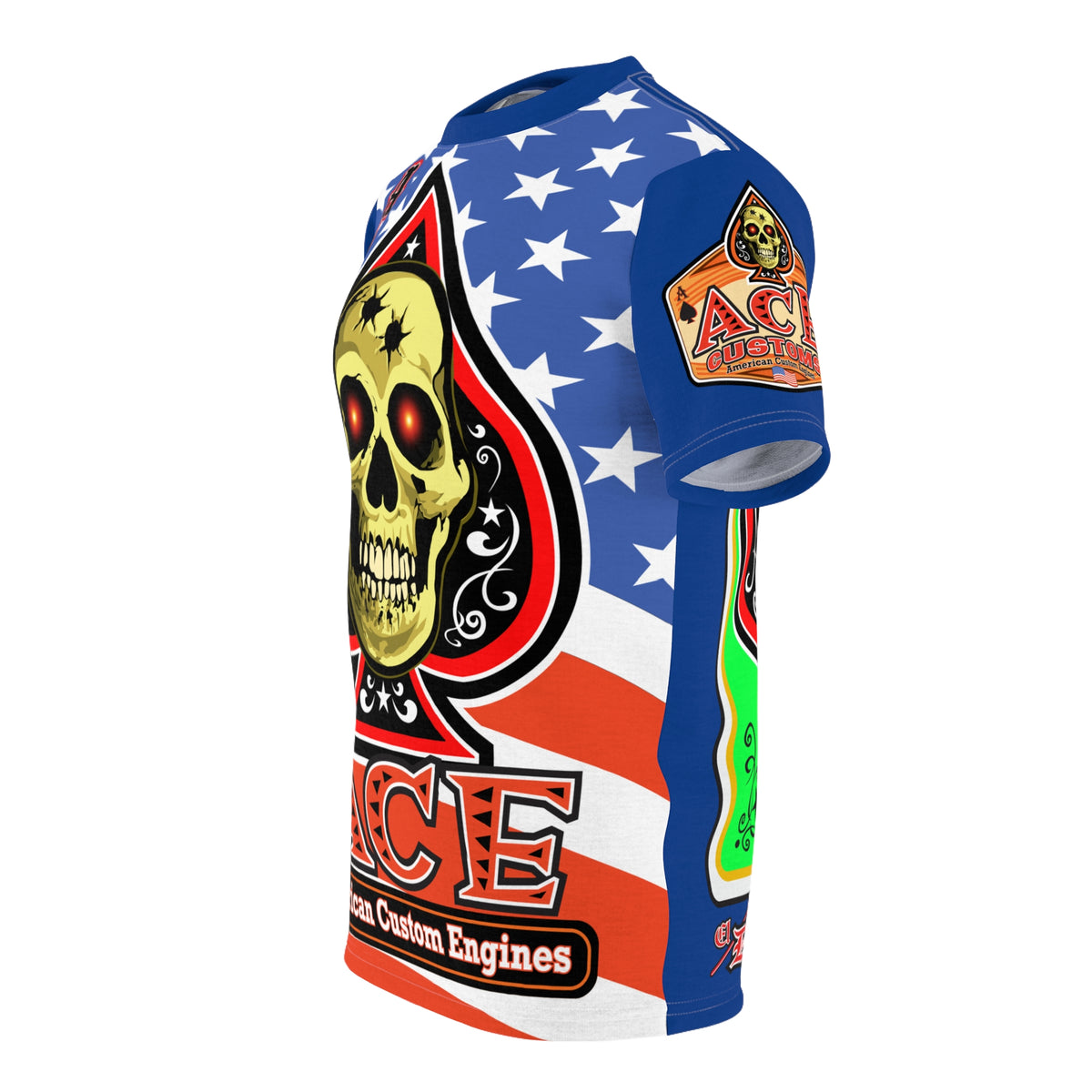 American Custom Engines ACE - Special Lumina Green  Ace of Spades Death Card High Visibility Graphics